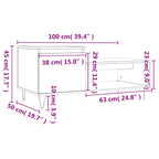 Salontafel 100X50X45 Cm Bewerkt Hout