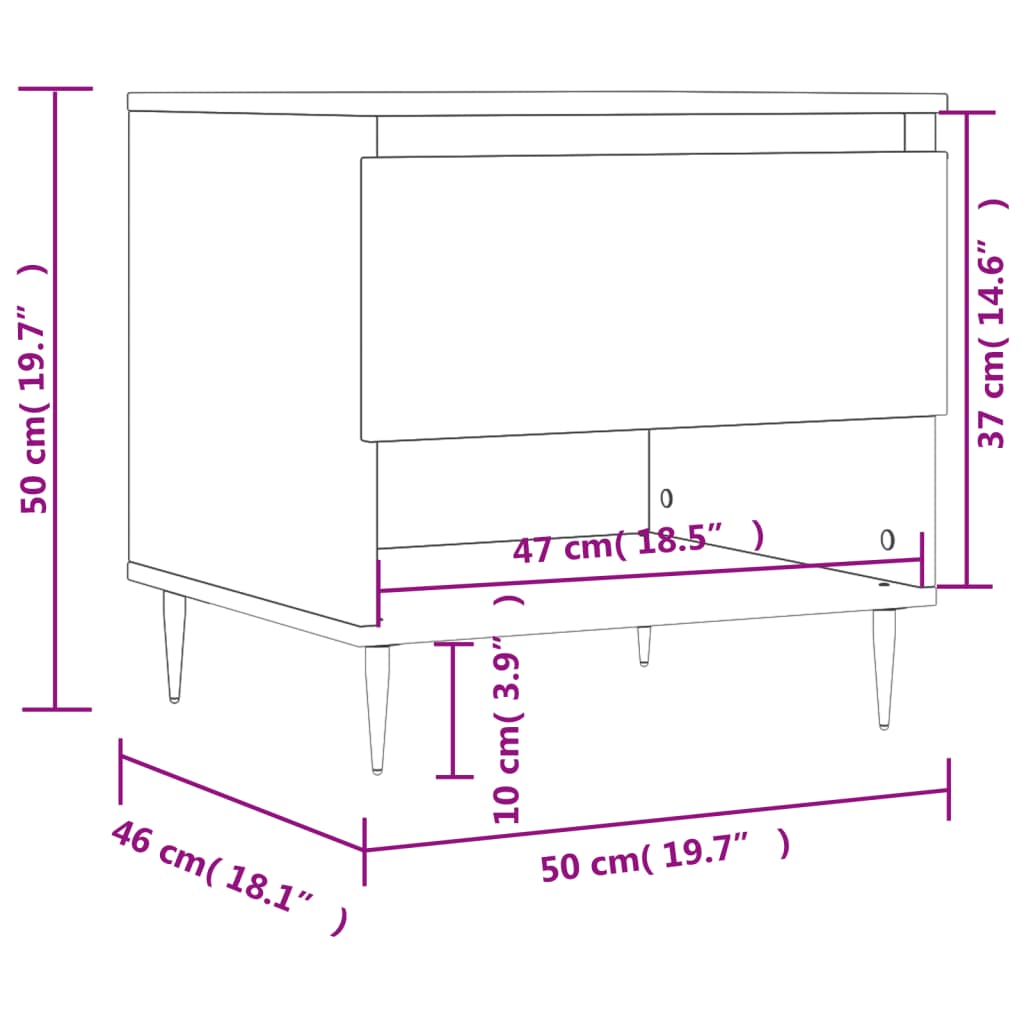 Salontafels 50X46X50 Cm Bewerkt Hout