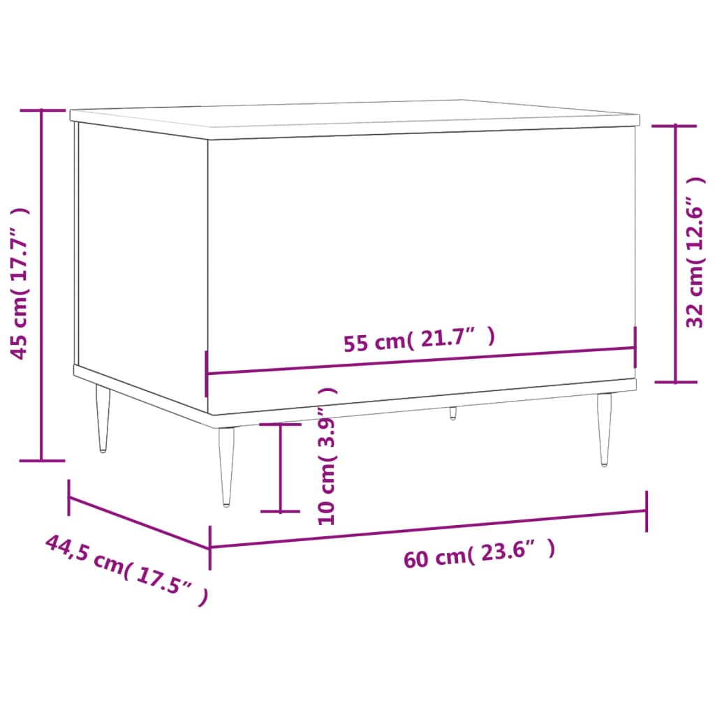 Salontafel 60X44,5X45 Cm Bewerkt Hout