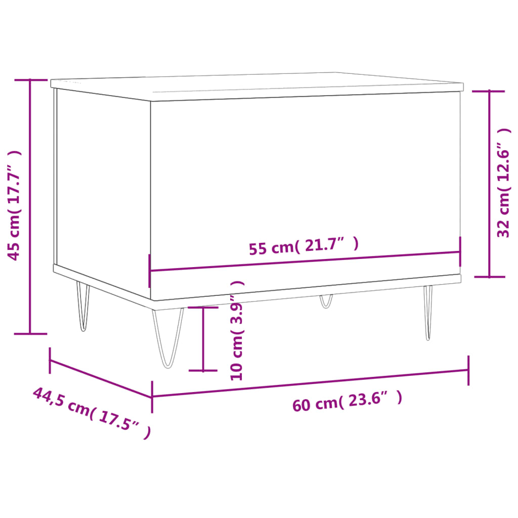 Salontafel 60X44,5X45 Cm Bewerkt Hout