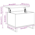 Salontafel 60X44,5X45 Cm Bewerkt Hout Eikenkleurig