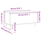 Salontafel 90X44,5X45 Cm Bewerkt Hout