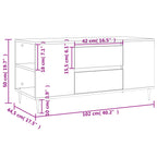 Salontafel 102X44,5X50 Cm Bewerkt Hout Kleurig