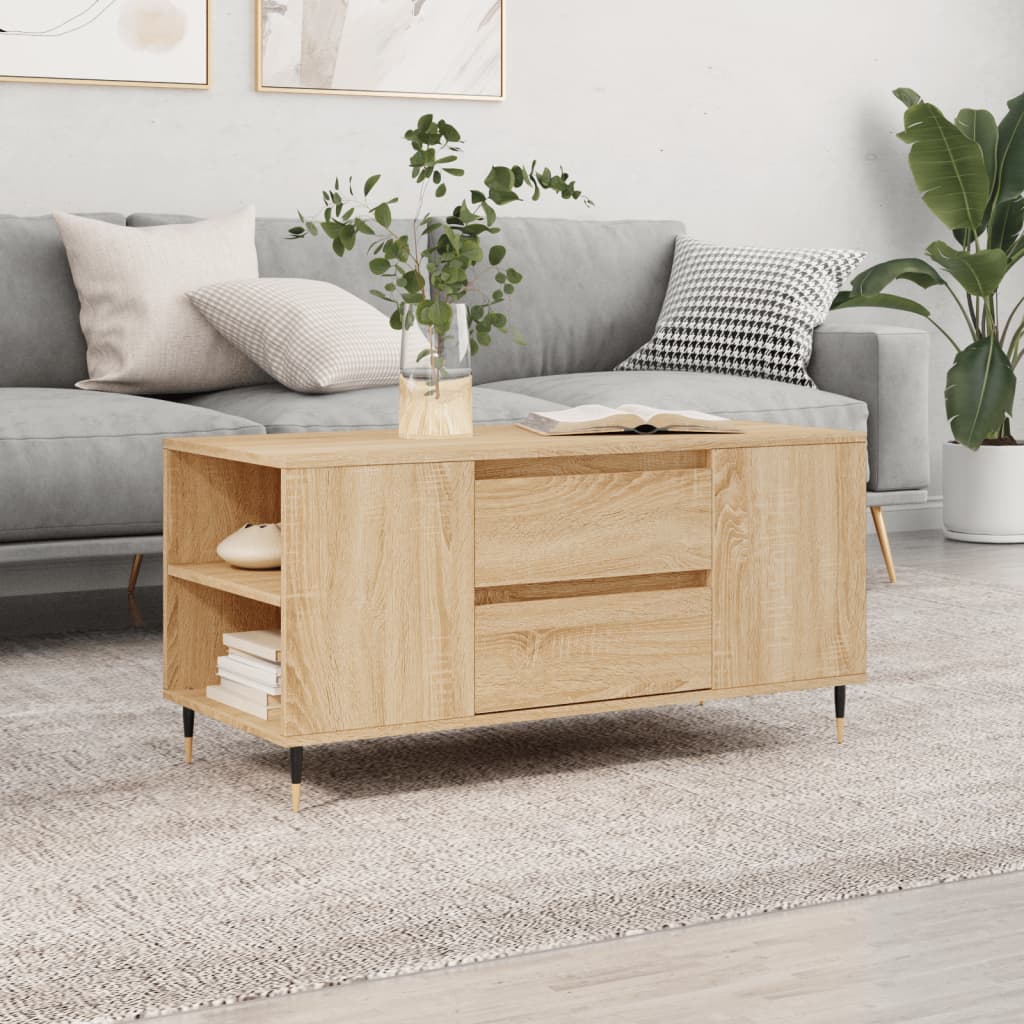 Salontafel 102X44,5X50 Cm Bewerkt Hout Kleurig