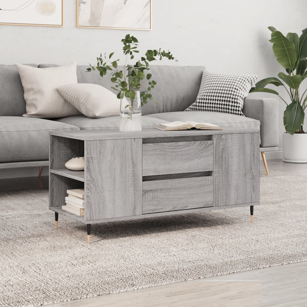 Salontafel 102X44,5X50 Cm Bewerkt Hout Kleurig