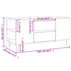 Salontafel 102X44,5X50 Cm Bewerkt Hout