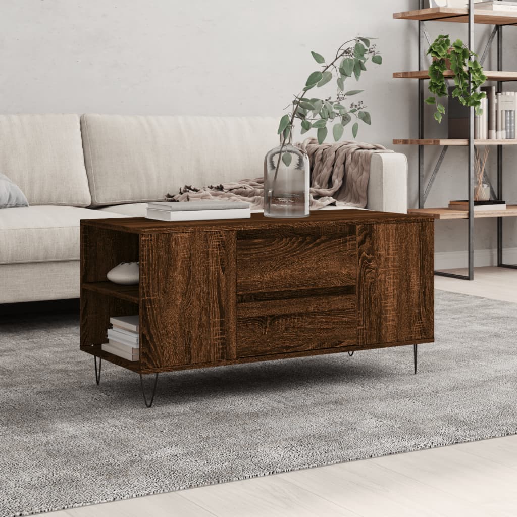 Salontafel 102X44,5X50 Cm Bewerkt Hout