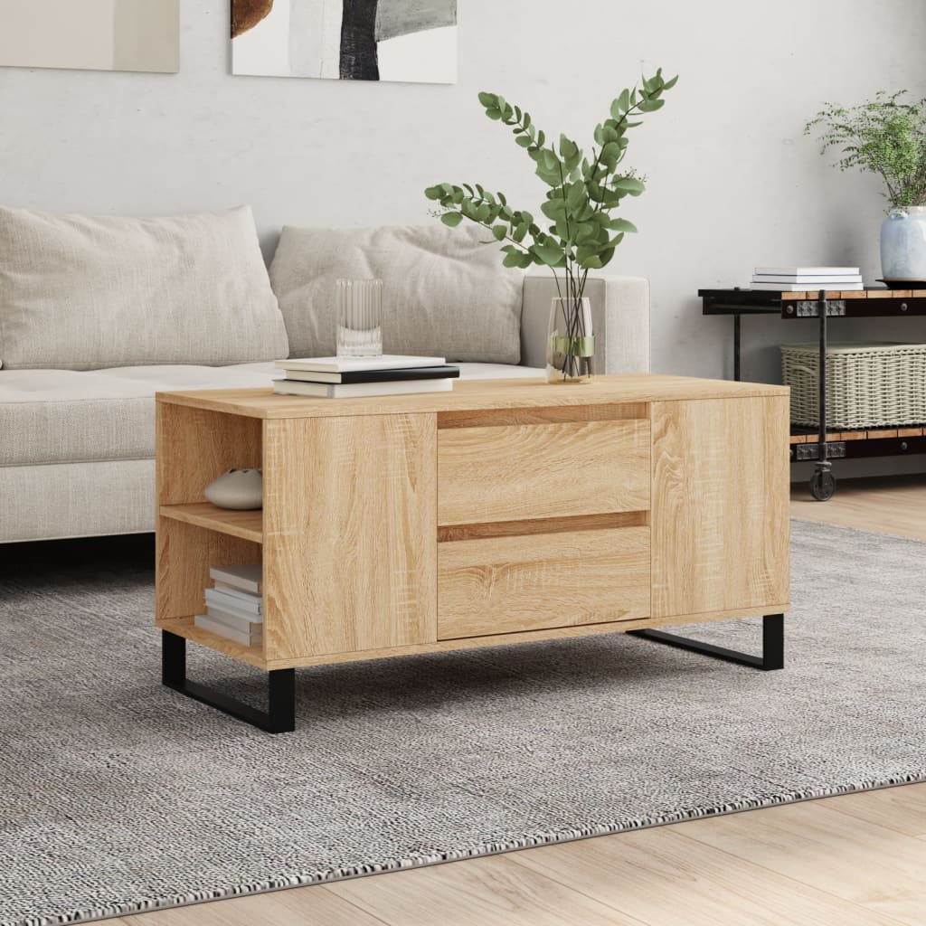 Salontafel 102X44,5X50 Cm Bewerkt Hout