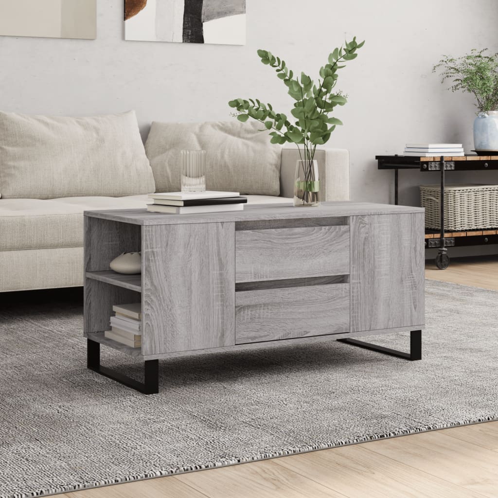 Salontafel 102X44,5X50 Cm Bewerkt Hout