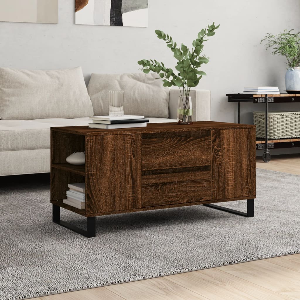 Salontafel 102X44,5X50 Cm Bewerkt Hout