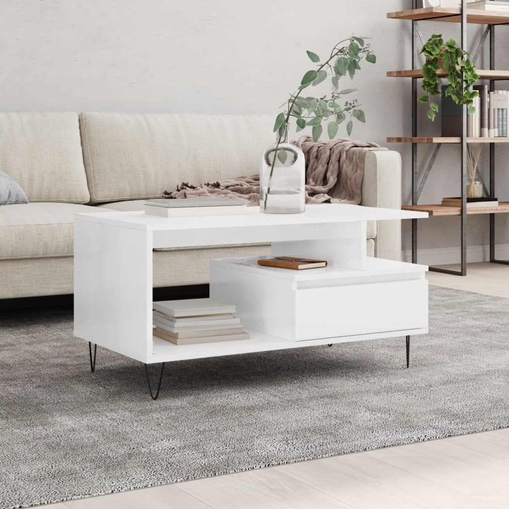 Salontafel 90X49X45 Cm Bewerkt Hout