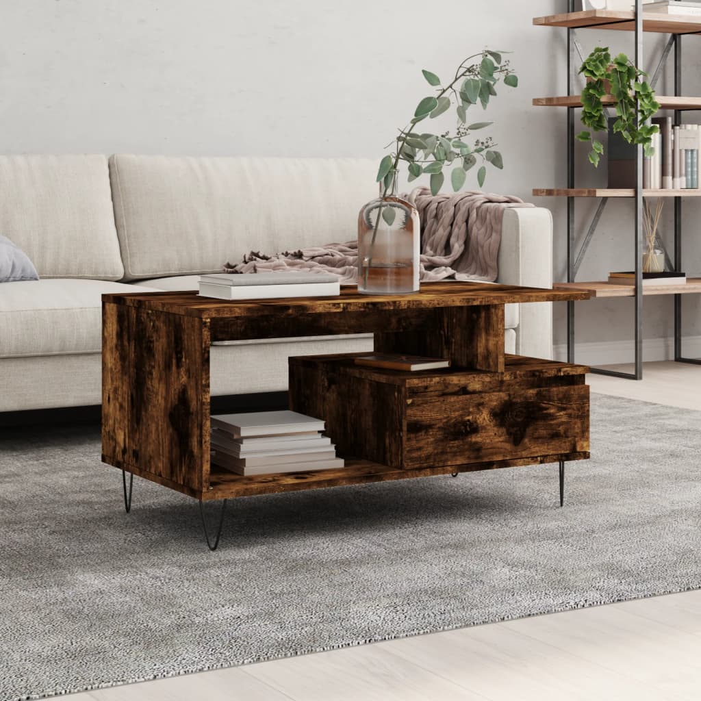 Salontafel 90X49X45 Cm Bewerkt Hout