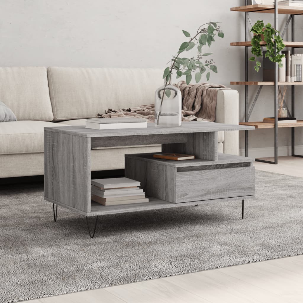 Salontafel 90X49X45 Cm Bewerkt Hout