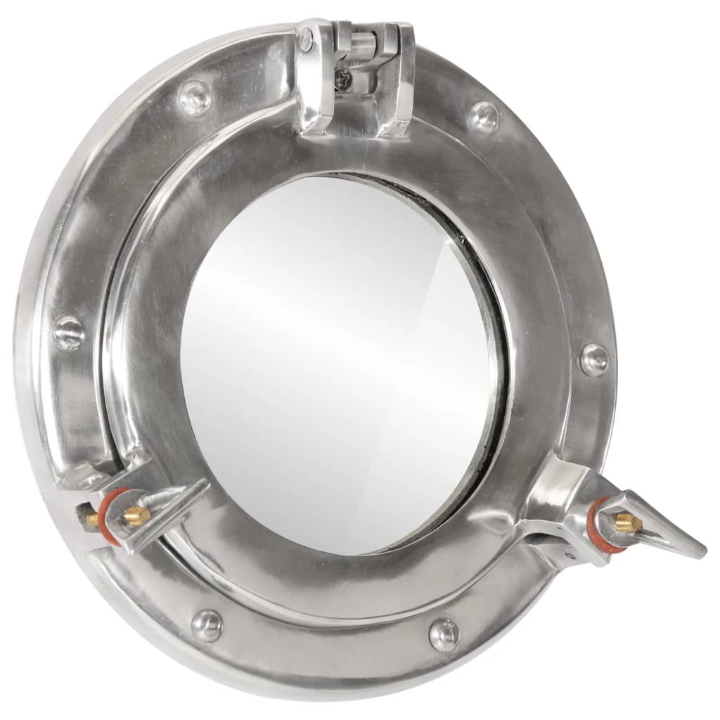Wandspiegel Patrijspoort Ø23 Cm Aluminium En Glas