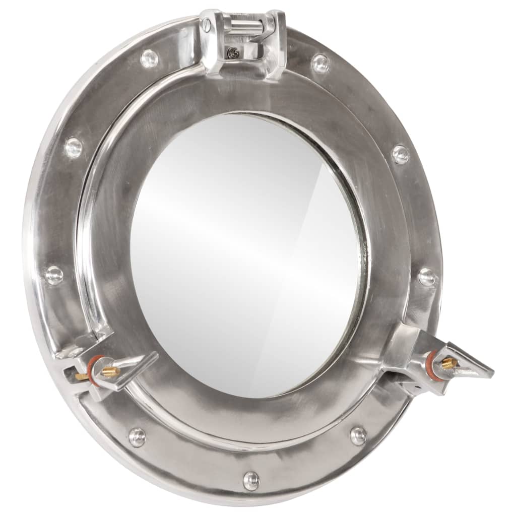 Wandspiegel Patrijspoort Ø23 Cm Aluminium En Glas