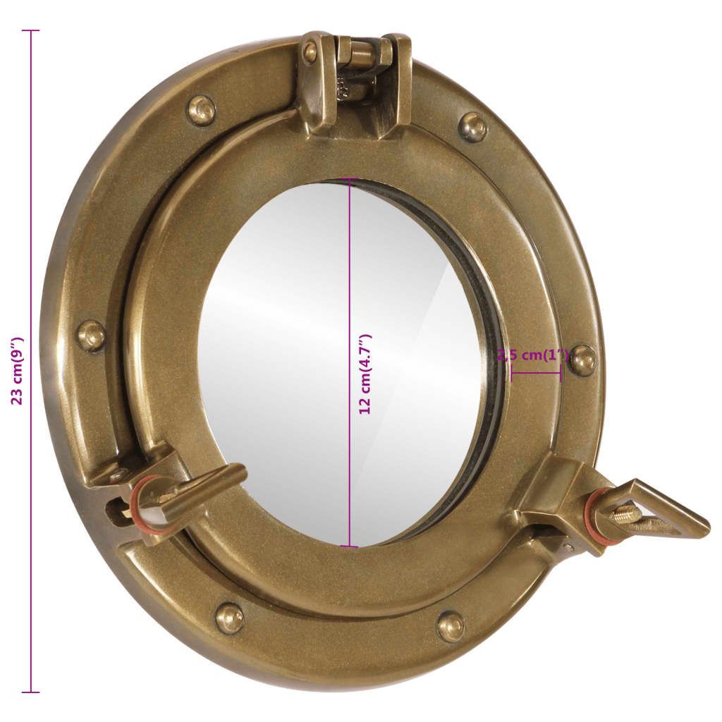 Wandspiegel Patrijspoort Ø23 Cm Aluminium En Glas