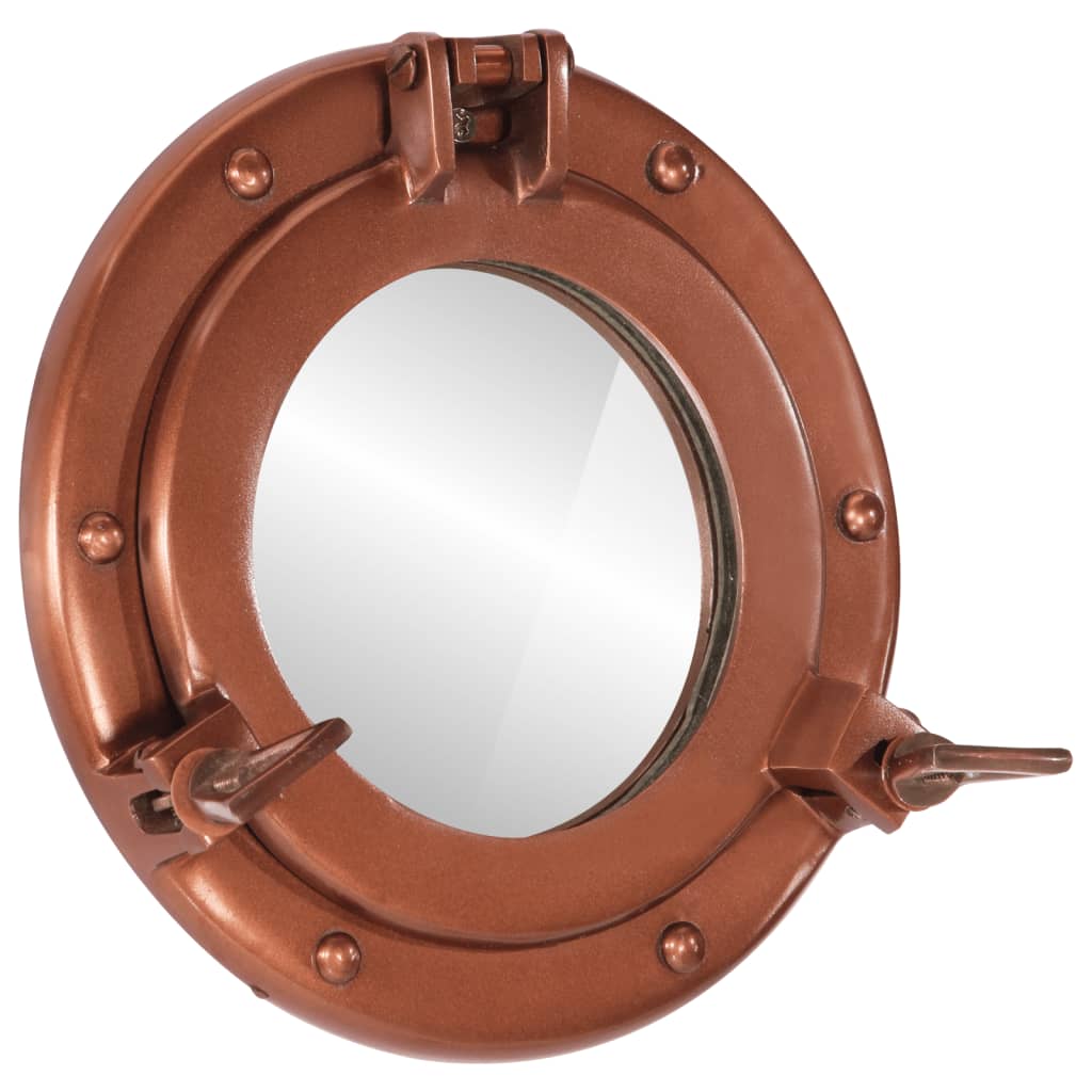 Wandspiegel Patrijspoort Ø23 Cm Aluminium En Glas