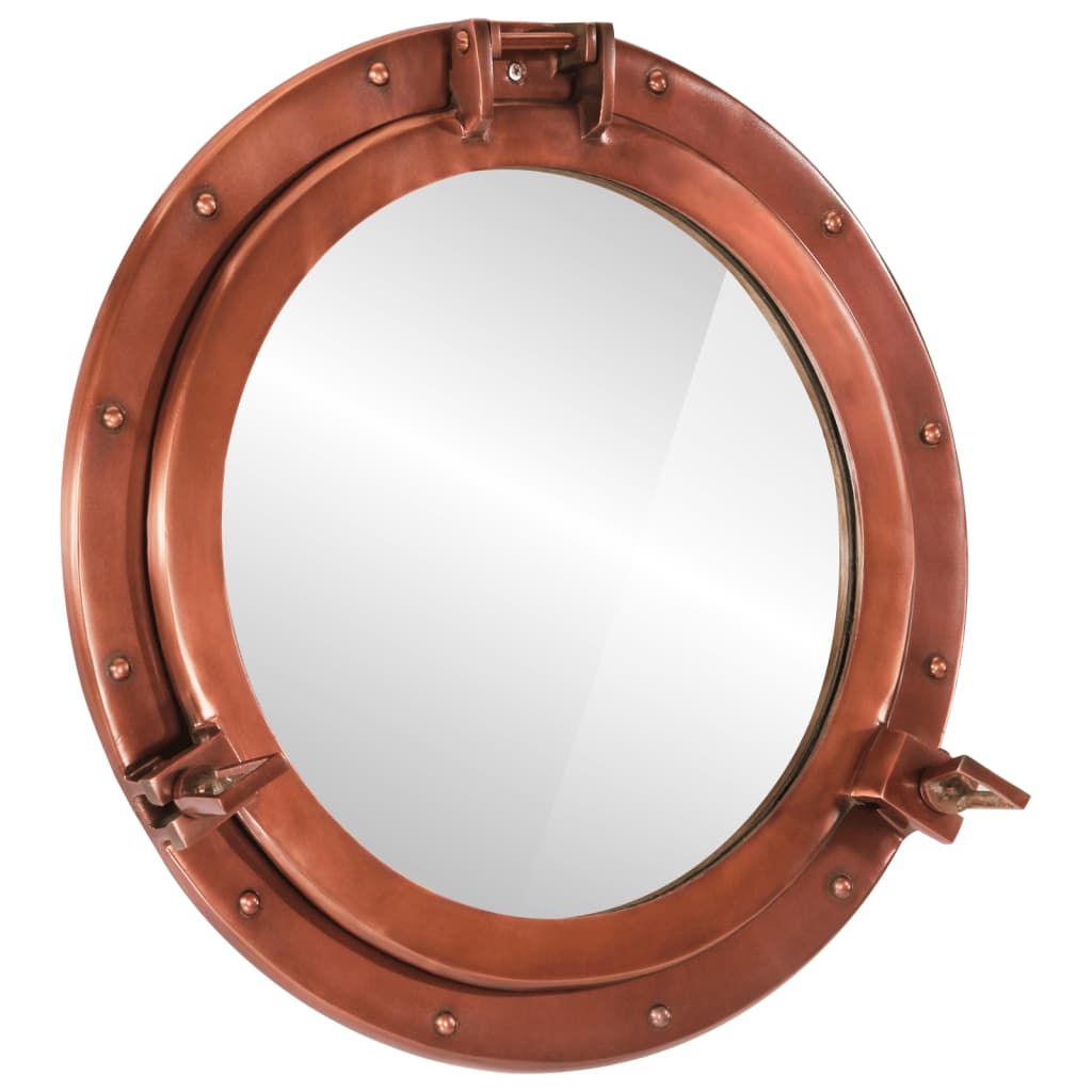 Wandspiegel Patrijspoort Ø23 Cm Aluminium En Glas