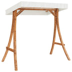 Schommelbed Met Luifel Vurenhout Met Teak Afwerking