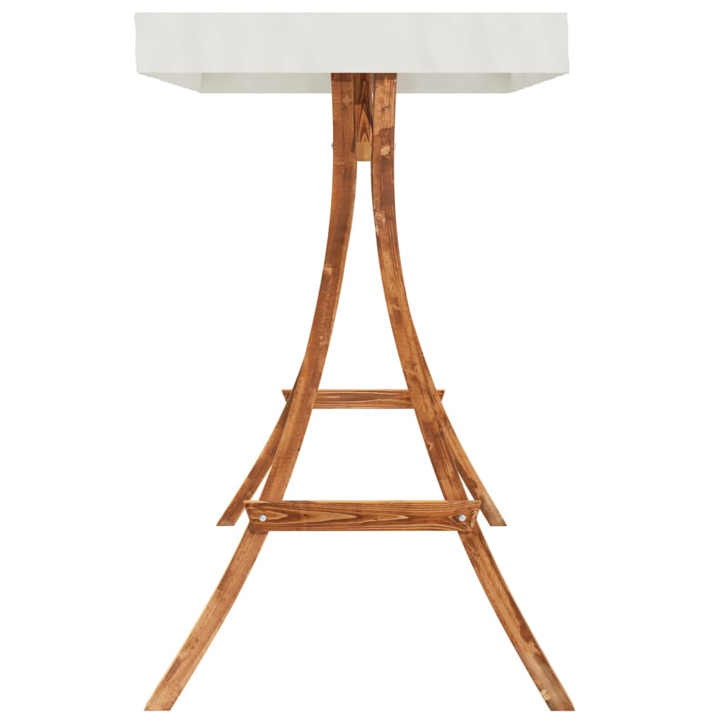 Schommelbed Met Luifel Vurenhout Met Teak Afwerking