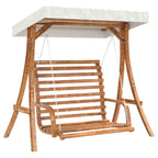 Schommelbank Met Luifel Vurenhout Met Teak Afwerking