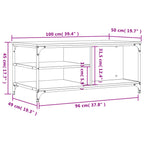 Salontafel 100X50X45 Cm Bewerkt Hout
