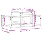 Salontafel 102X60X45 Cm Bewerkt Hout