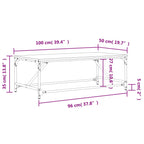 Salontafel 100X50X35 Cm Bewerkt Hout