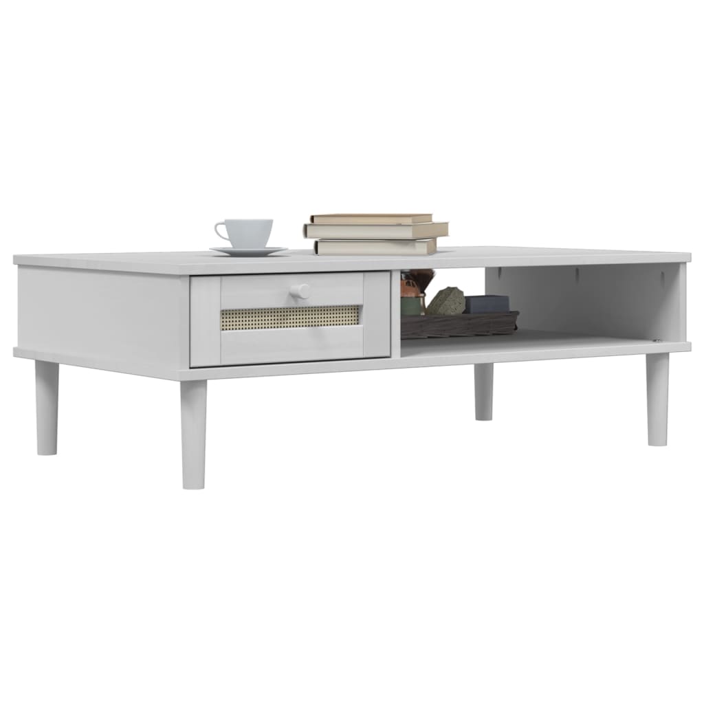 Salontafel Senja 100X55X33 Cm Rattan-Look Massief Hout