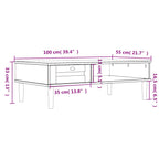 Salontafel Senja 100X55X33 Cm Rattan-Look Massief Hout
