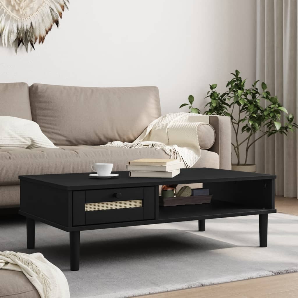 Salontafel Senja 100X55X33 Cm Rattan-Look Massief Hout