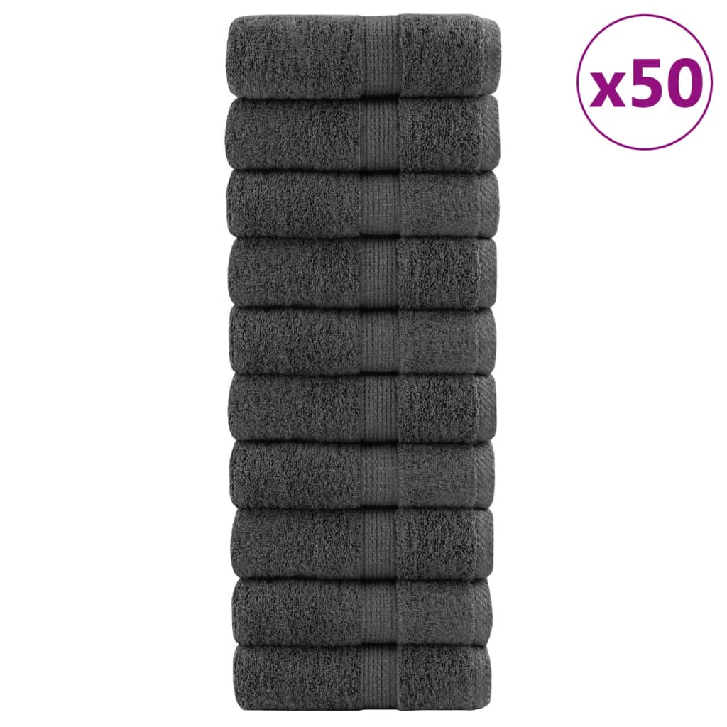 Premium Washandjes Solund 50 Stuks 30X30Cm 600 G/M² Antraciet