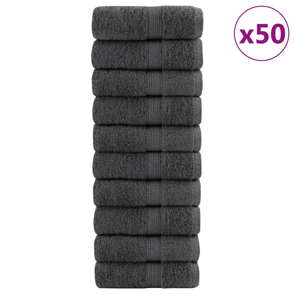 Premium Washandjes Solund 50 Stuks 30X30Cm 600 G/M² Antraciet