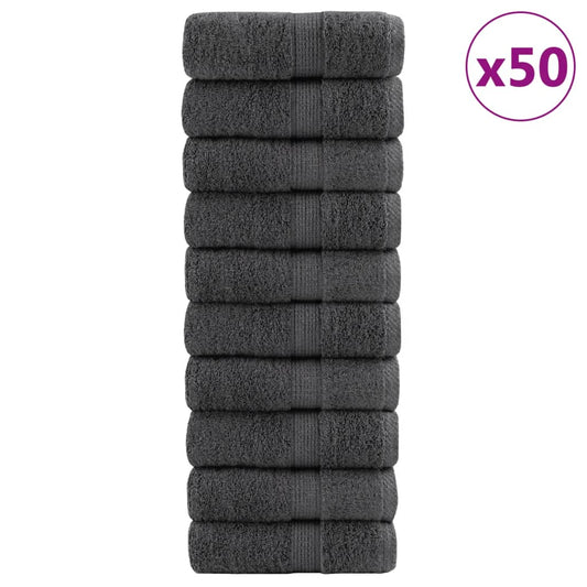 Premium Washandjes Solund 50 Stuks 30X30Cm 600 G/M² Antraciet
