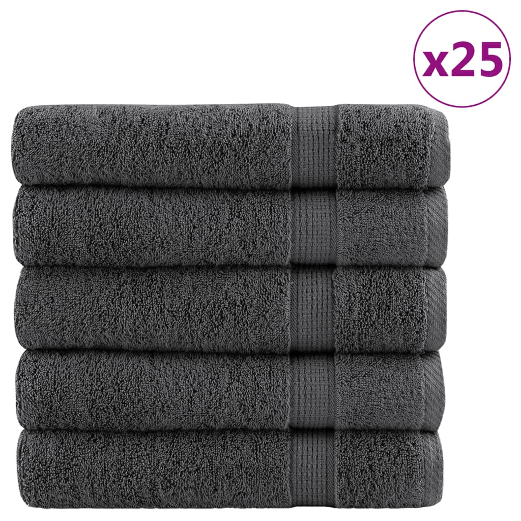 Premium Washandjes Solund 50 Stuks 30X30Cm 600 G/M² Antraciet