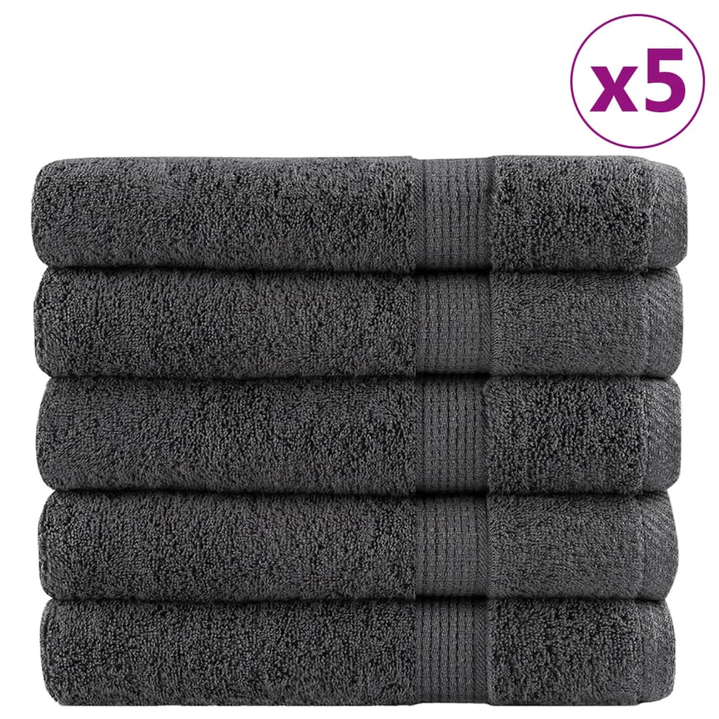 Premium Washandjes Solund 50 Stuks 30X30Cm 600 G/M² Antraciet