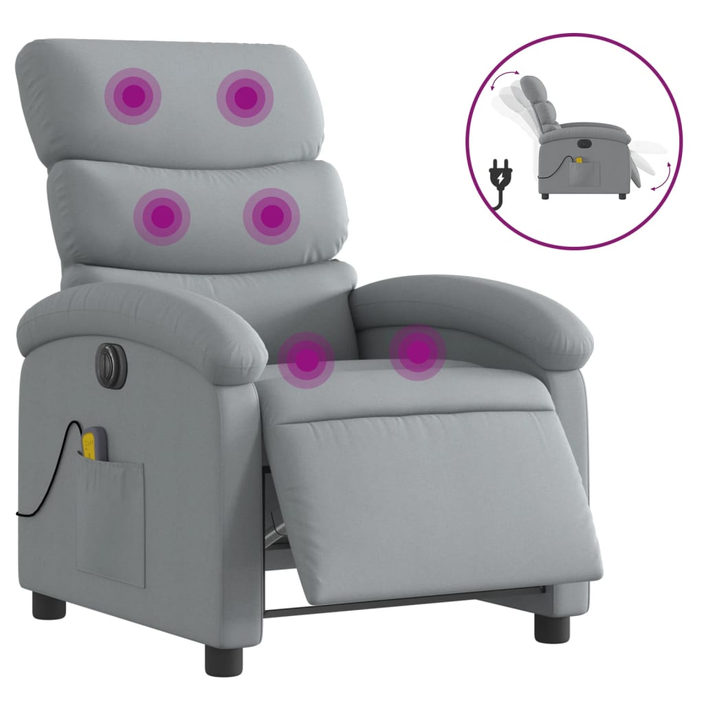 Massagestoel Stof Lichtgrijs