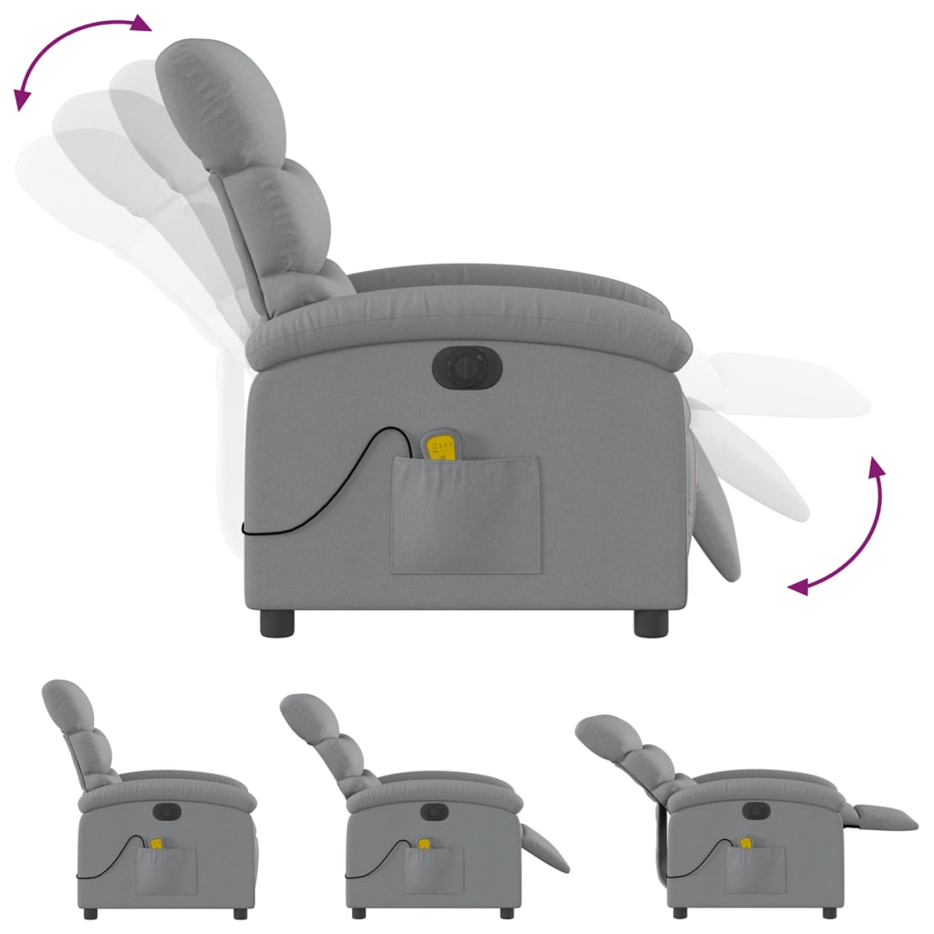 Massagestoel Stof Lichtgrijs
