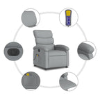 Massagestoel Stof Lichtgrijs