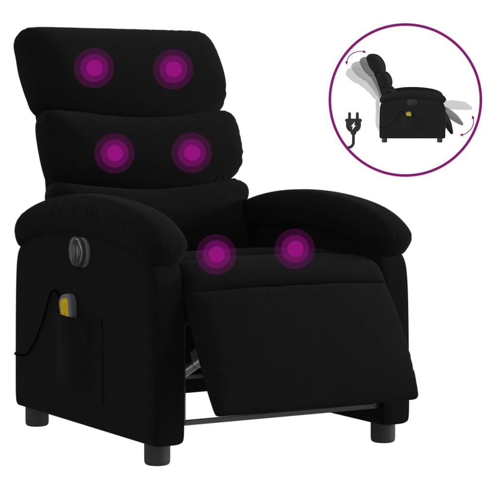 Massagestoel Stof Zwart