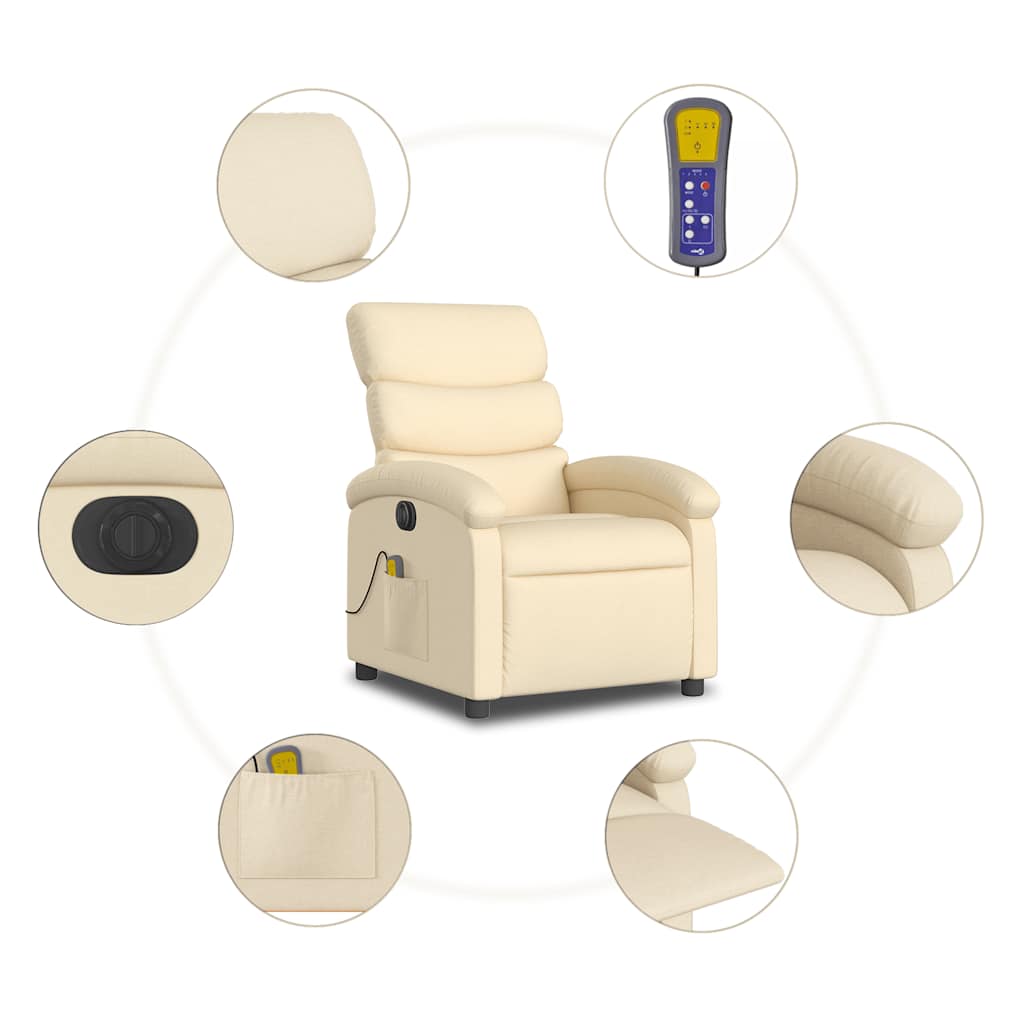 Massagestoel Stof Kleurig Crème