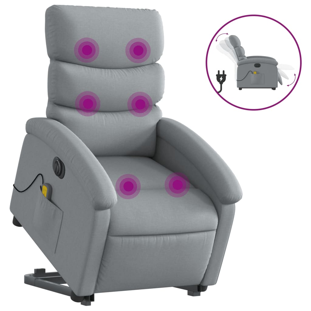 Sta-Op-Massagestoel Stof Lichtgrijs