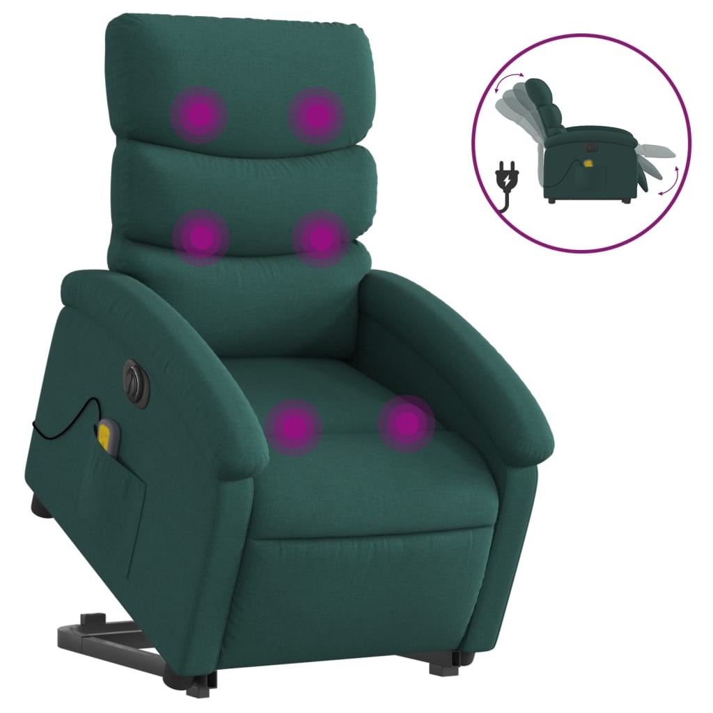 Sta-Op-Massagestoel Stof Donkergroen