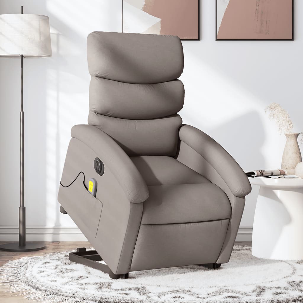 Sta-Op-Massagestoel Stof Taupe
