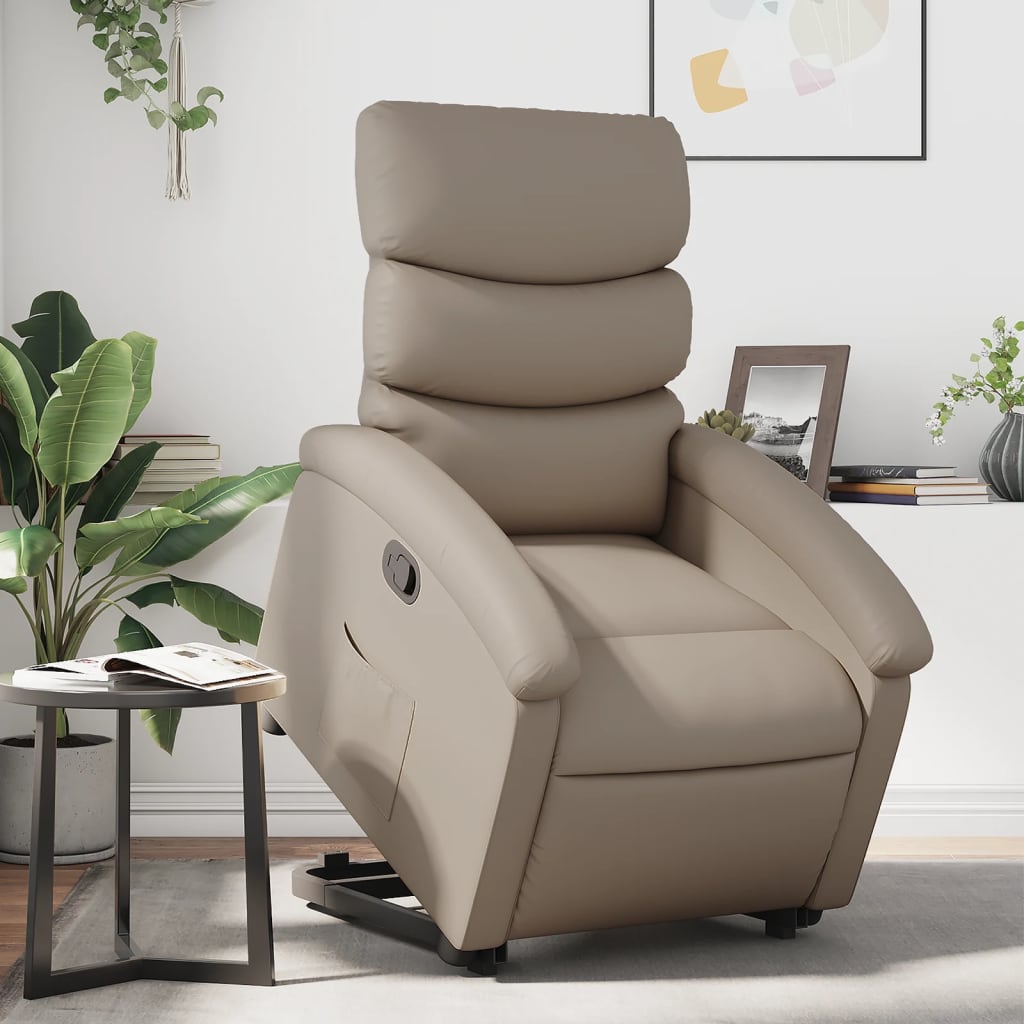 Sta-Op-Massagestoel Verstelbaar Kunstleer Kleurig Cappuccino