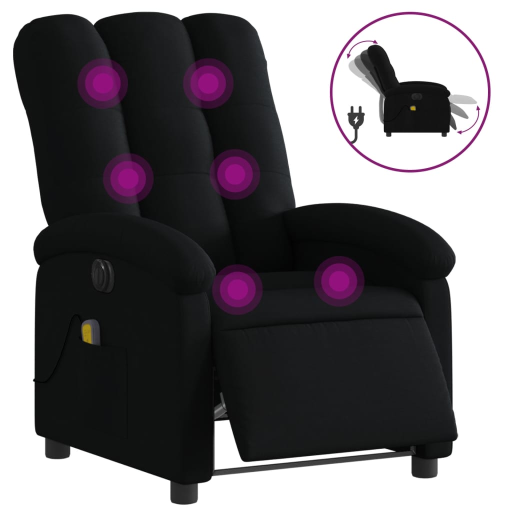 Massagestoel Stof Zwart