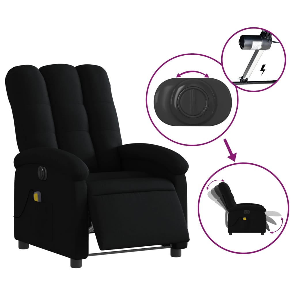 Massagestoel Stof Zwart