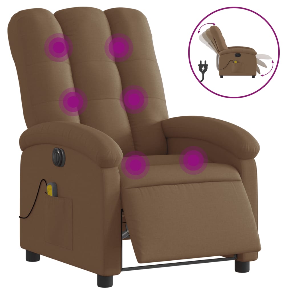 Massagestoel Stof Bruin