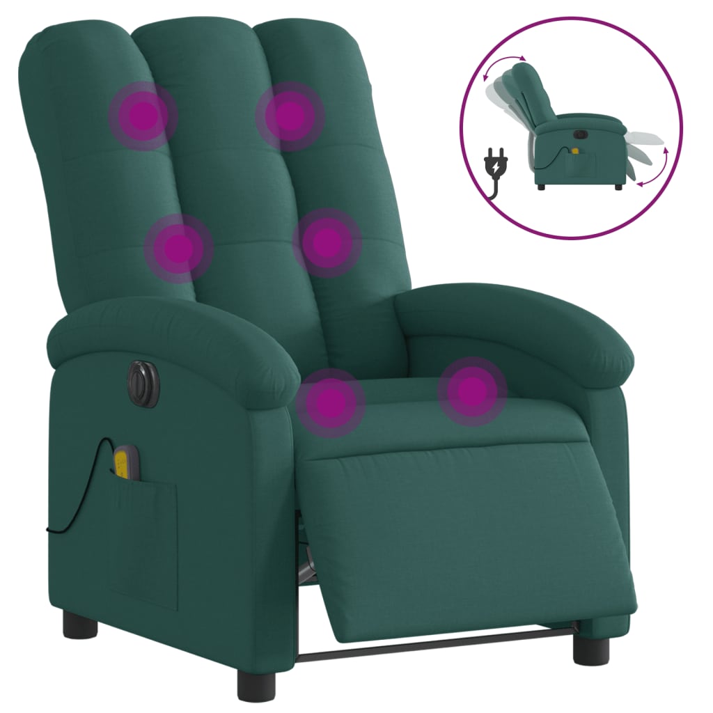 Massagestoel Stof Donkergroen