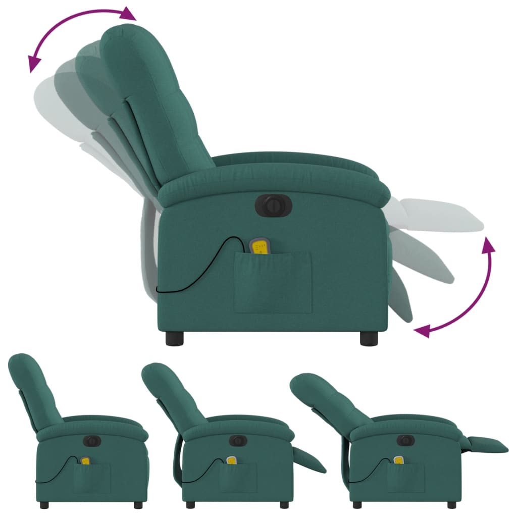 Massagestoel Stof Donkergroen